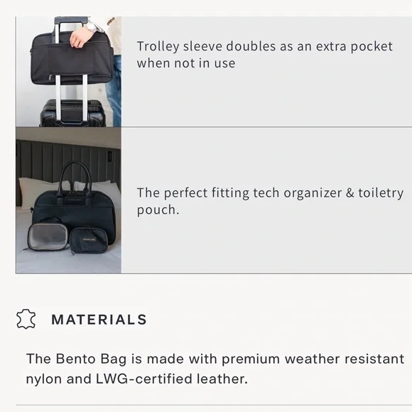 Nomad Lane Unisex Bento Bag in Dusk w/Toiletry bag and Tech Organizer - Picture 7 of 7